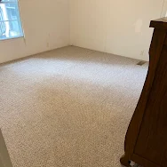 Freshly cleaned beige carpet in empty bedroom showing clean extraction lines — Ed Ingram review